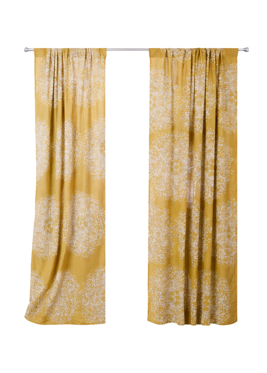 Handmade Curtain, 84-inch Long Cotton Panel - Forest Tree