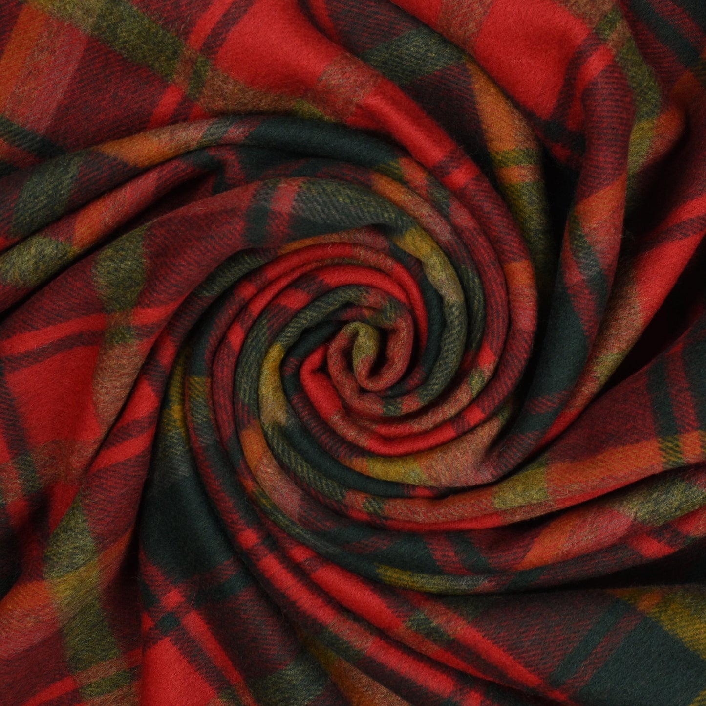 Highland Tartan Tweed Merino Wool Throw ~ Dark Maple ~