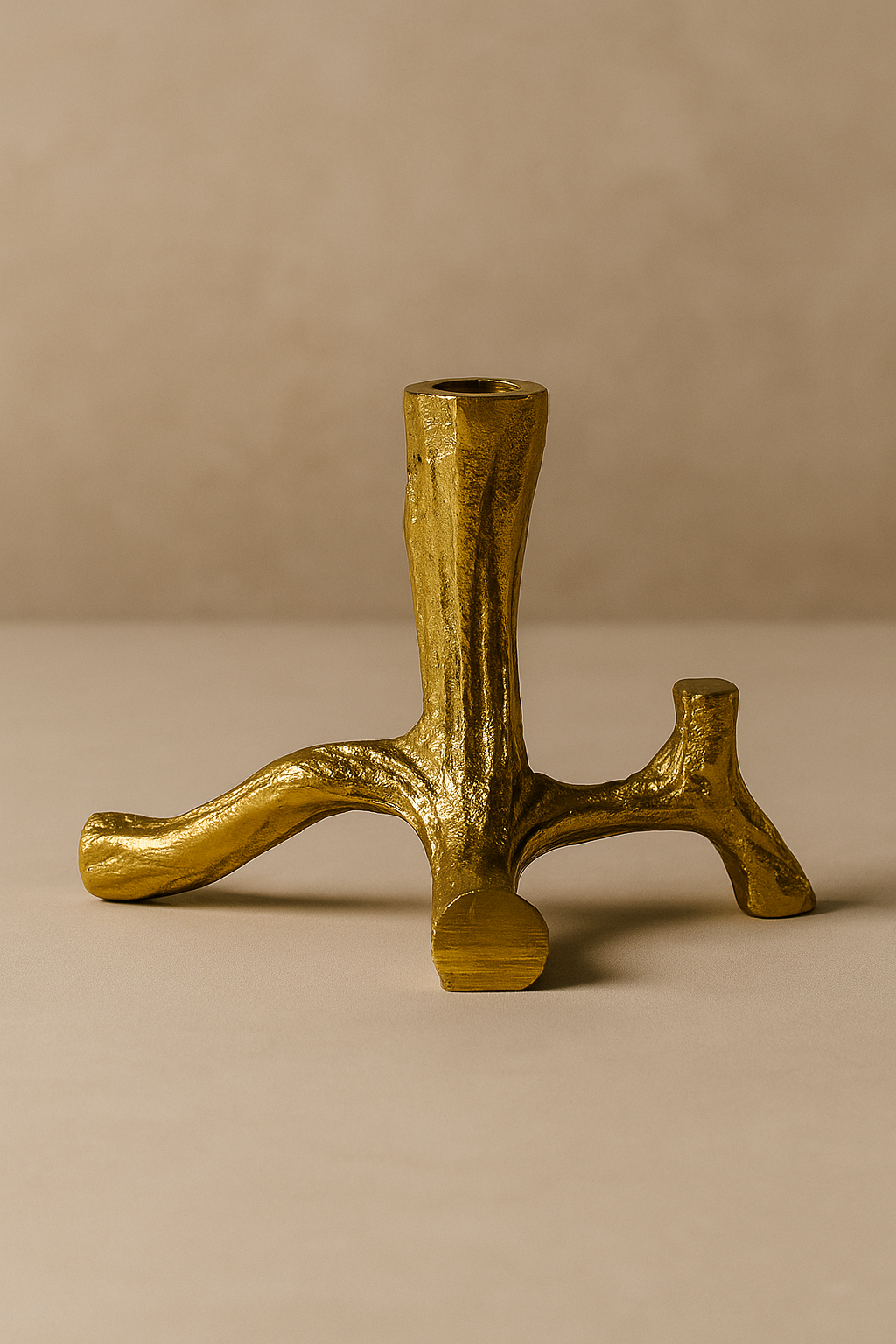 Raíz Studio Rooted Candle Holder – Hand-Cast Gold Sculptural Candle Stand (Tall & Short)