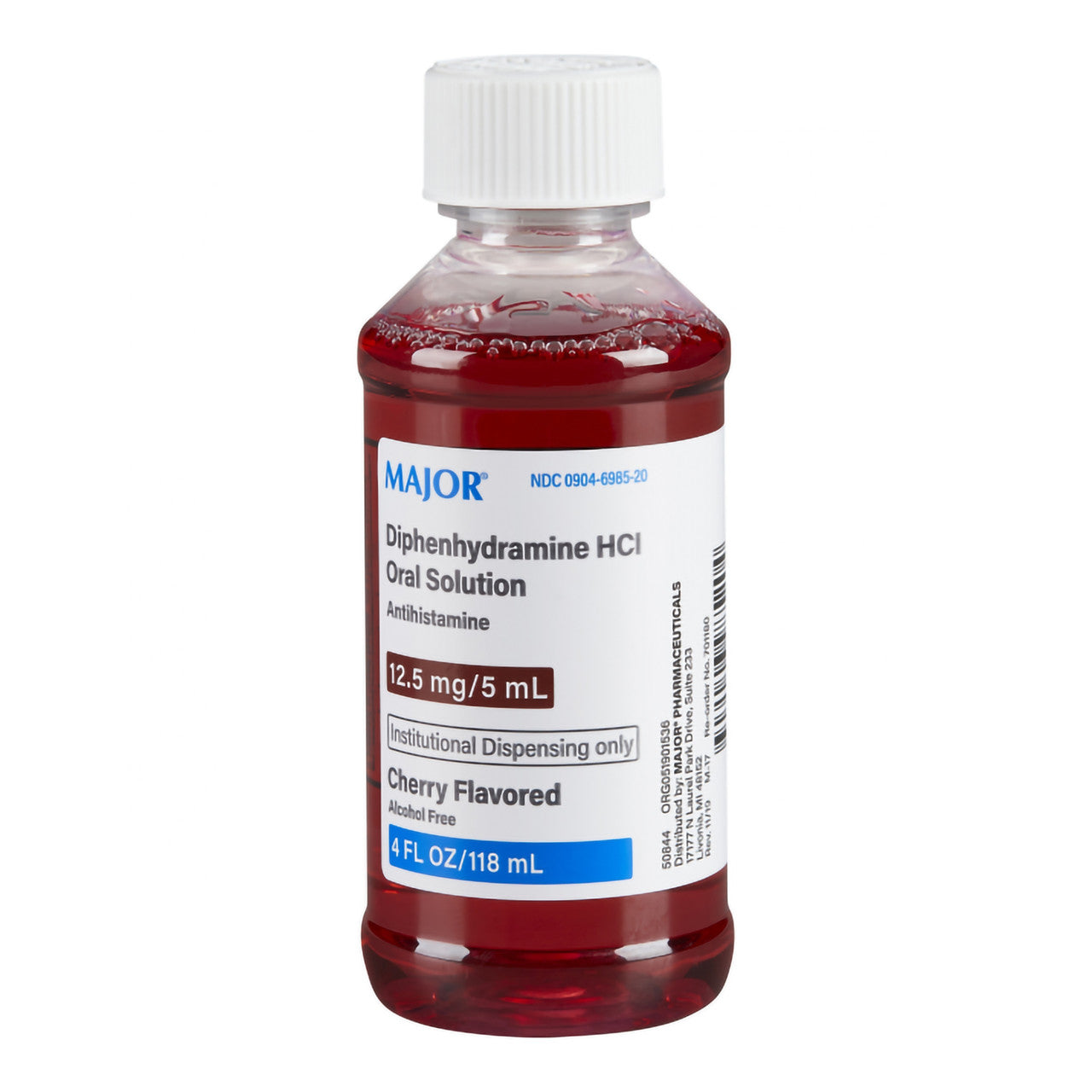 Major Diphenhydramine HCI 12.5mg/5 mL Oral Solution Cherry 4 Ounce