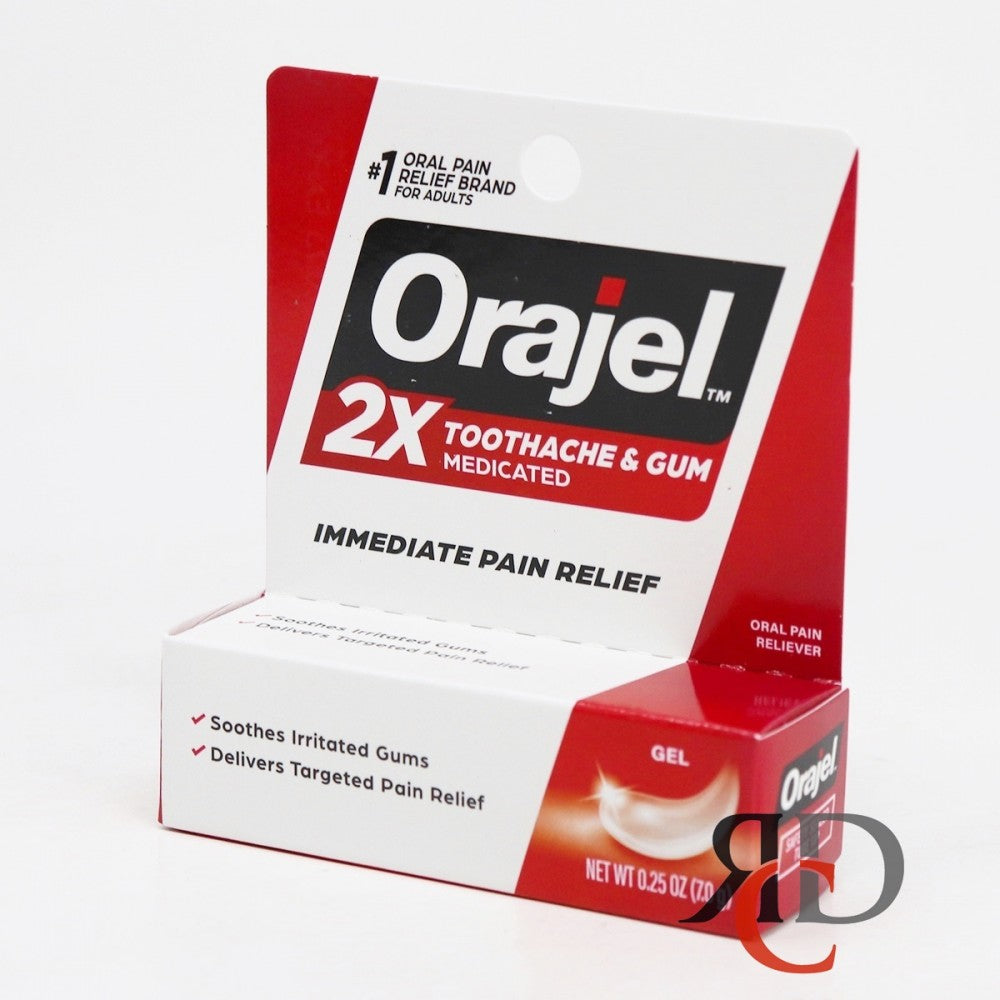 Orajel Instant Pain Relief Gel, 2x Strength, 0.25 Oz