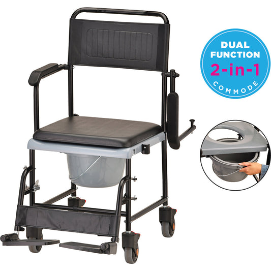 Nova Drop Arm Transport Chair Commode