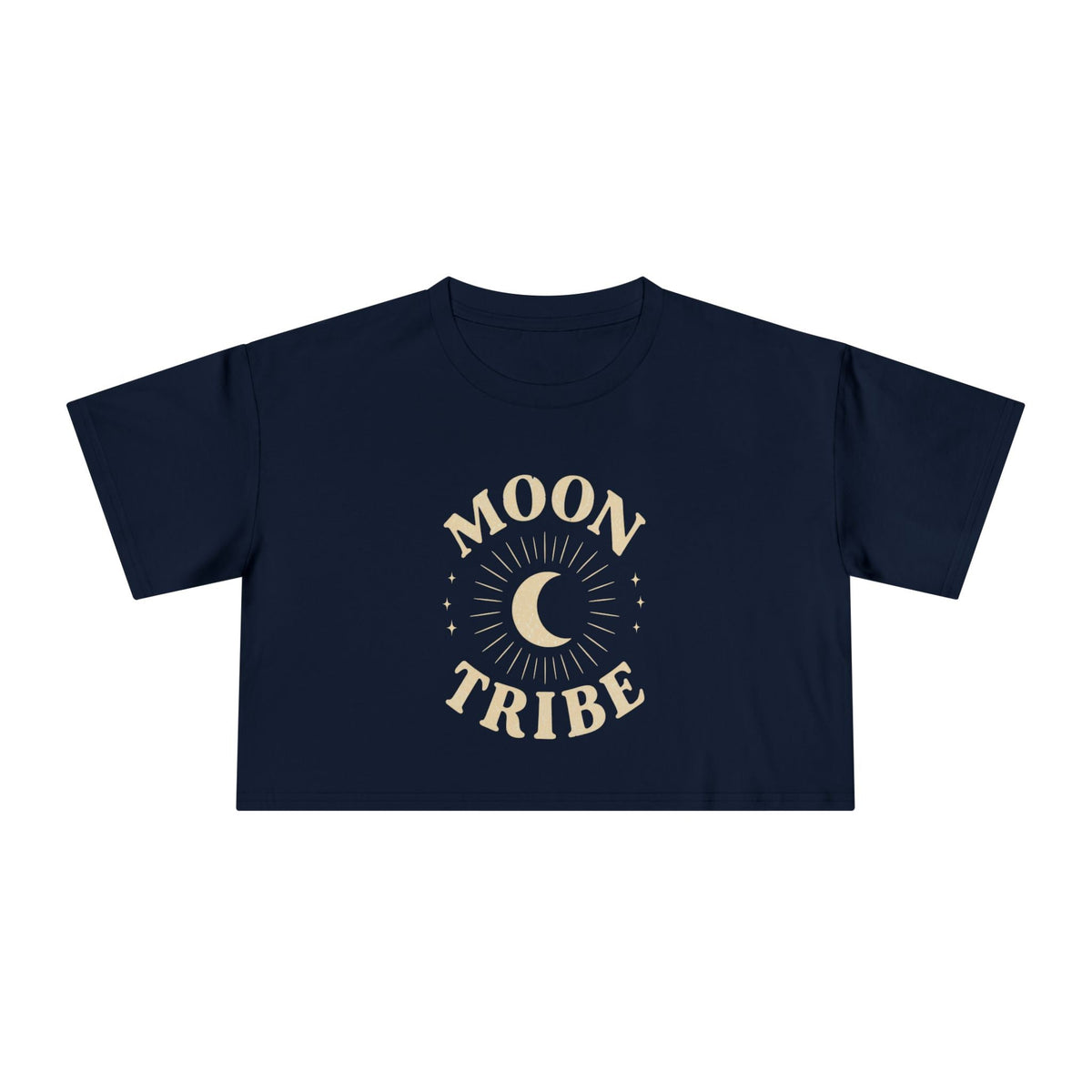 Moon Tribe Crop Tee — Celestial Women's Graphic Shirt