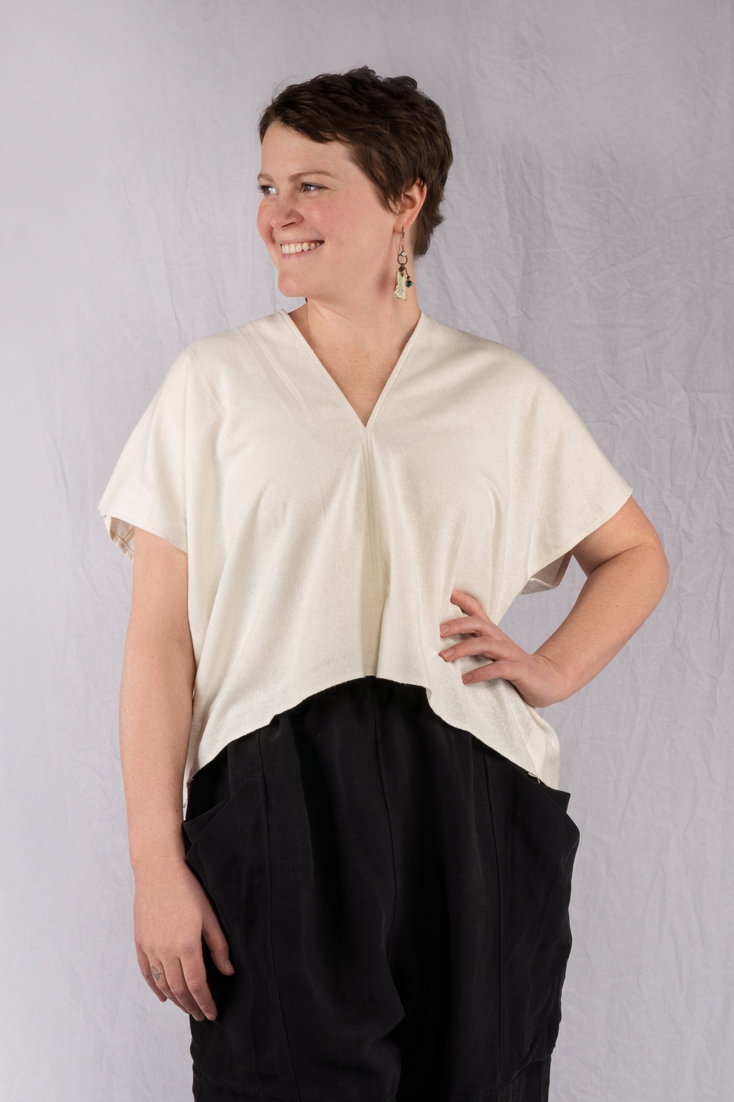Zero Waste Cream Silk Market Top