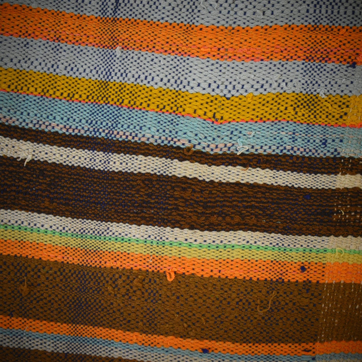 Handwoven Pillow with Brown and Chartreuse Stripes - Osadia Concept Store