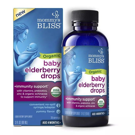 Mommy's Bliss Organic Baby Elderberry Drops, Immunity Boost - 3 Fl Oz