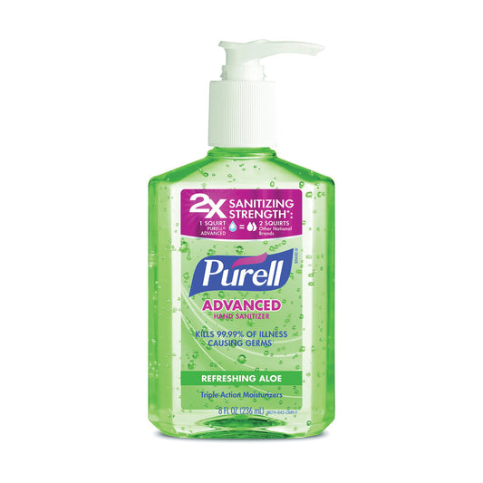 Purell Soothing Gel Advanced Hand Sanitizer Pump Bottle, 8 Ounce