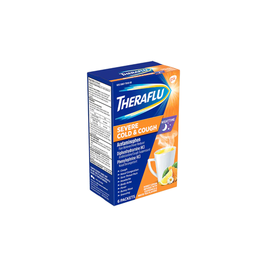 Theraflu Daytime Severe Cold & Cough Hot Liquid Powder, Berry Infused With Menthol And Green Tea Flavors
