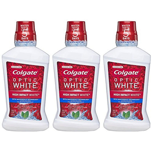 Colgate Optic White, Mouthwash, Whitening, Icy Fresh Mint, 16 Fl Oz