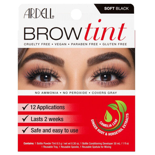 Ardell Brow Tint, Soft Black, 5 Piece Set