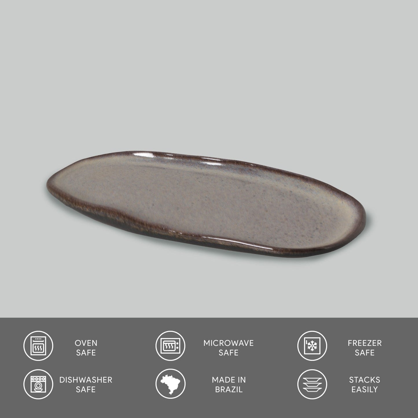 Shallow Organic Oval Platter Small Set of 4
