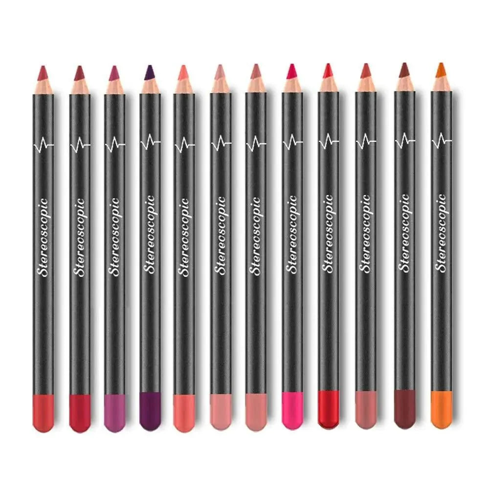 12-Piece Waterproof Lipstick & Lip Liner Set | Matte Finish & Long Lasting