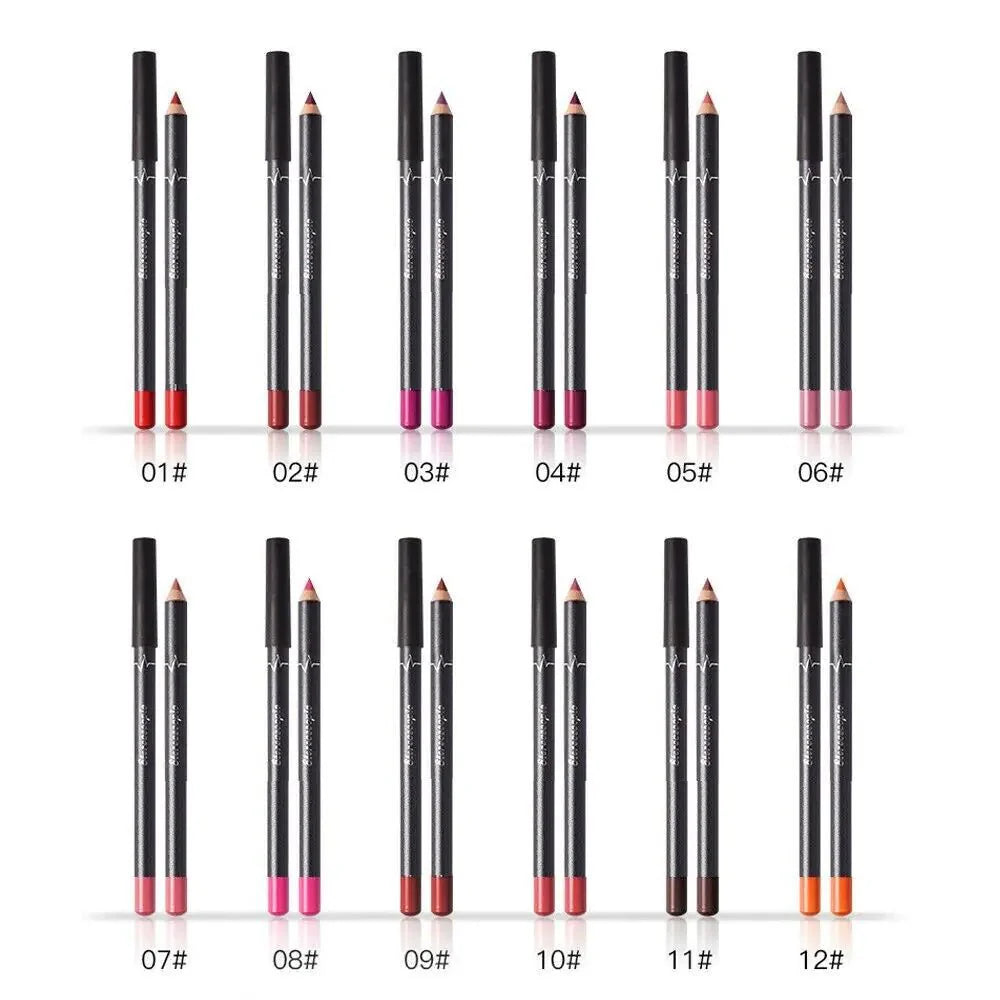 12-Piece Waterproof Lipstick & Lip Liner Set | Matte Finish & Long Lasting