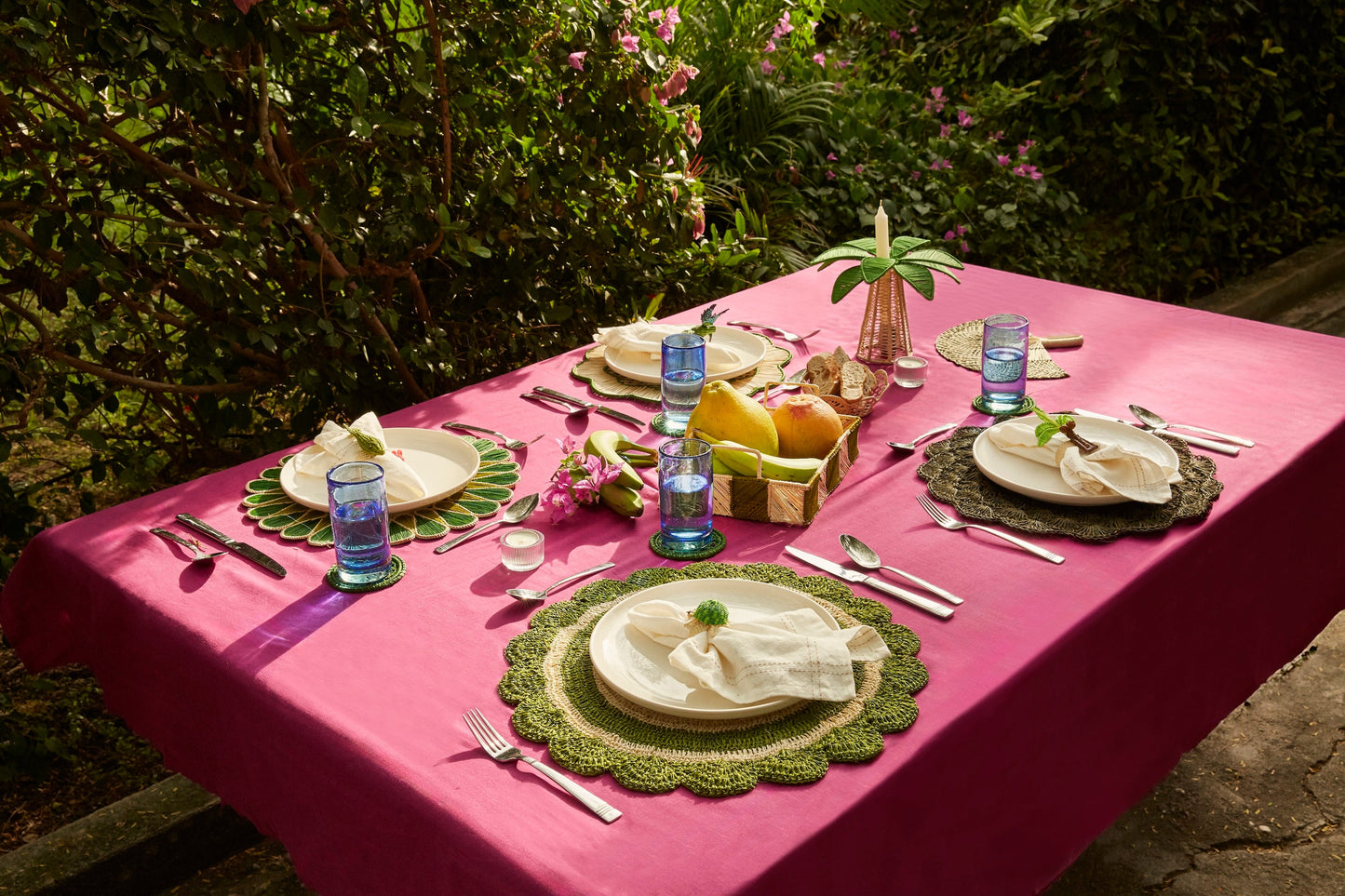 Palm Tree Candle Holder - Medium - Apple Green