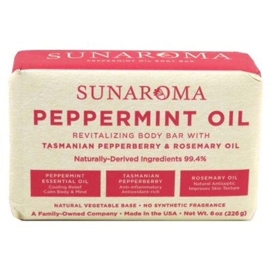 Sunaroma Peppermint Oil And Rosemary Body Bar Soap, 8 Oz
