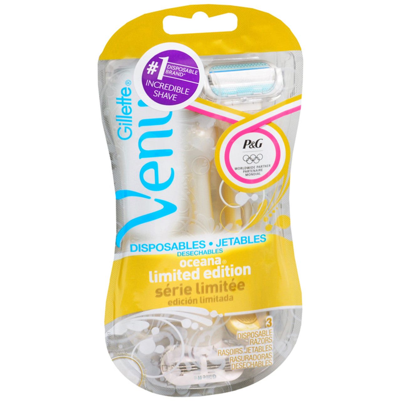 Gillette Razors, Disposable, Oceana, 3 Blades