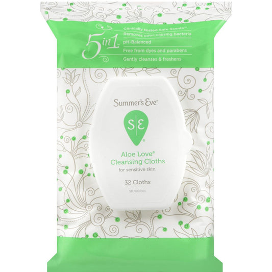 Summer's Eve Feminine Cleansing Cloths For Sensitive Skin, Aloe Love