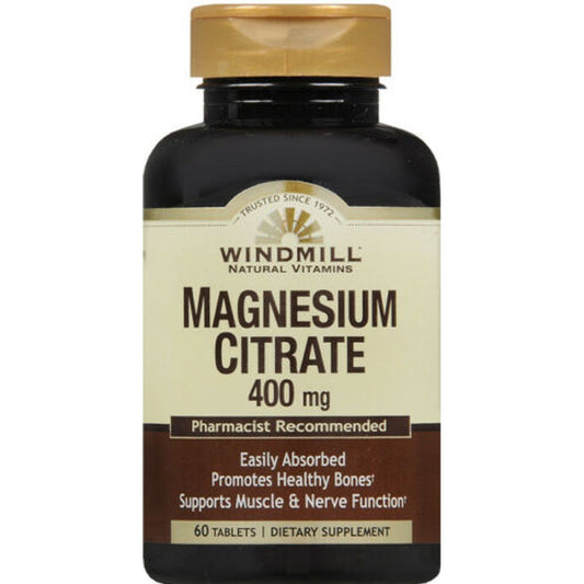 Windmill Natural Vitamins Magnesium Citrate 400mg 60 Tablets