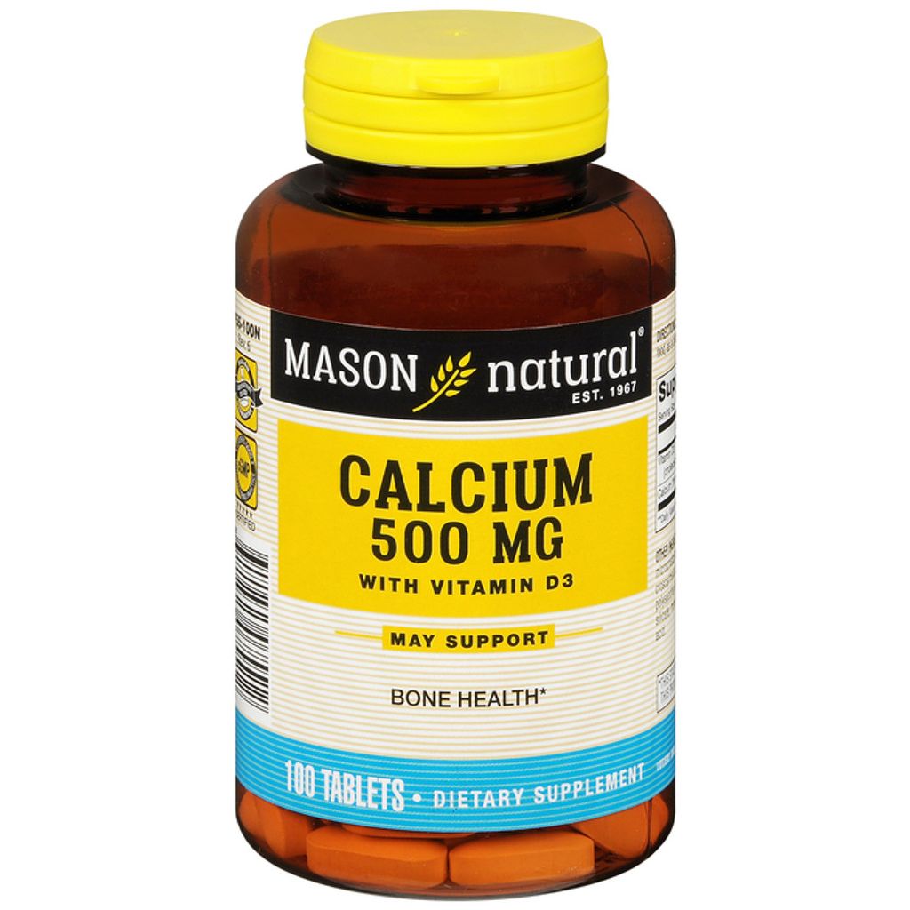 Mason Natural Oyster Shell Calcium 500 Mg With Vitamin D3 100 Tablets