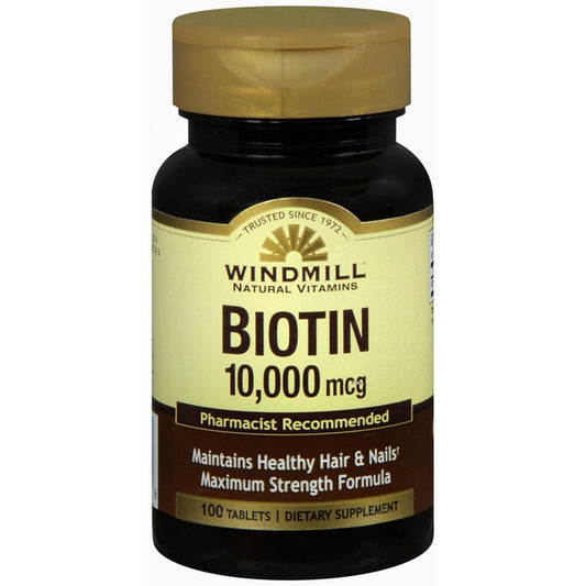 Windmill Biotin 10,000 Mcg - 100 Tablets