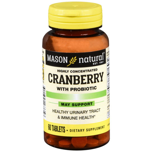 Mason Natural Cranberry With Probiotic, Highly Concentrated, 60 Tablets