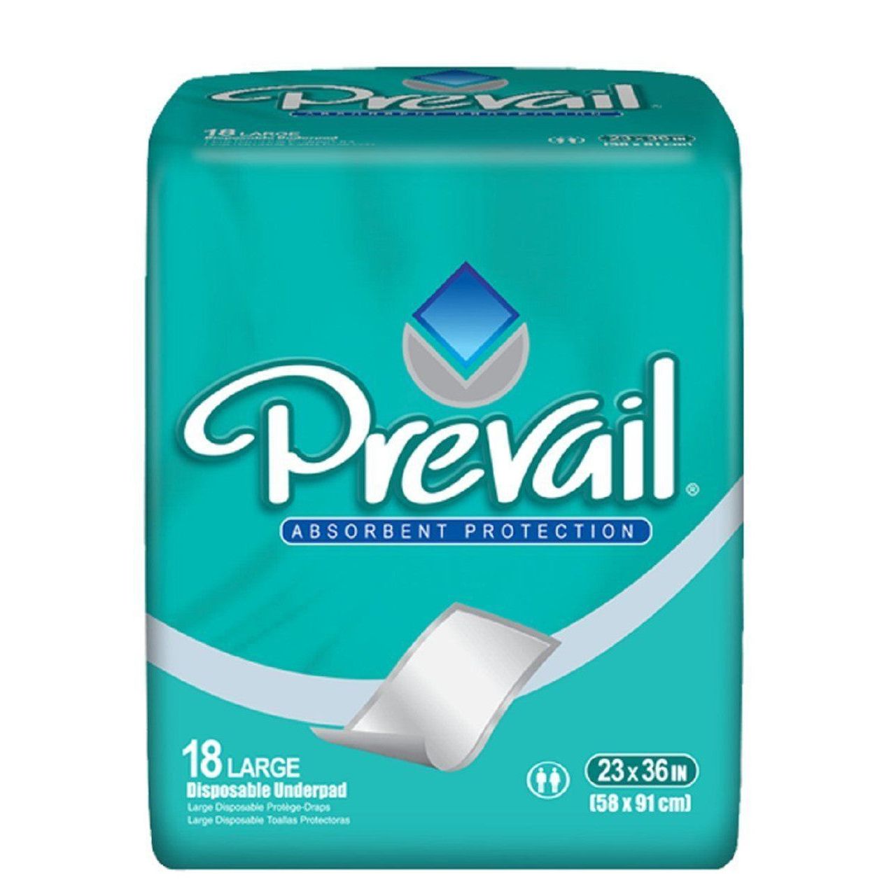 Prevail Underpads, Disposable, Fluff, Large