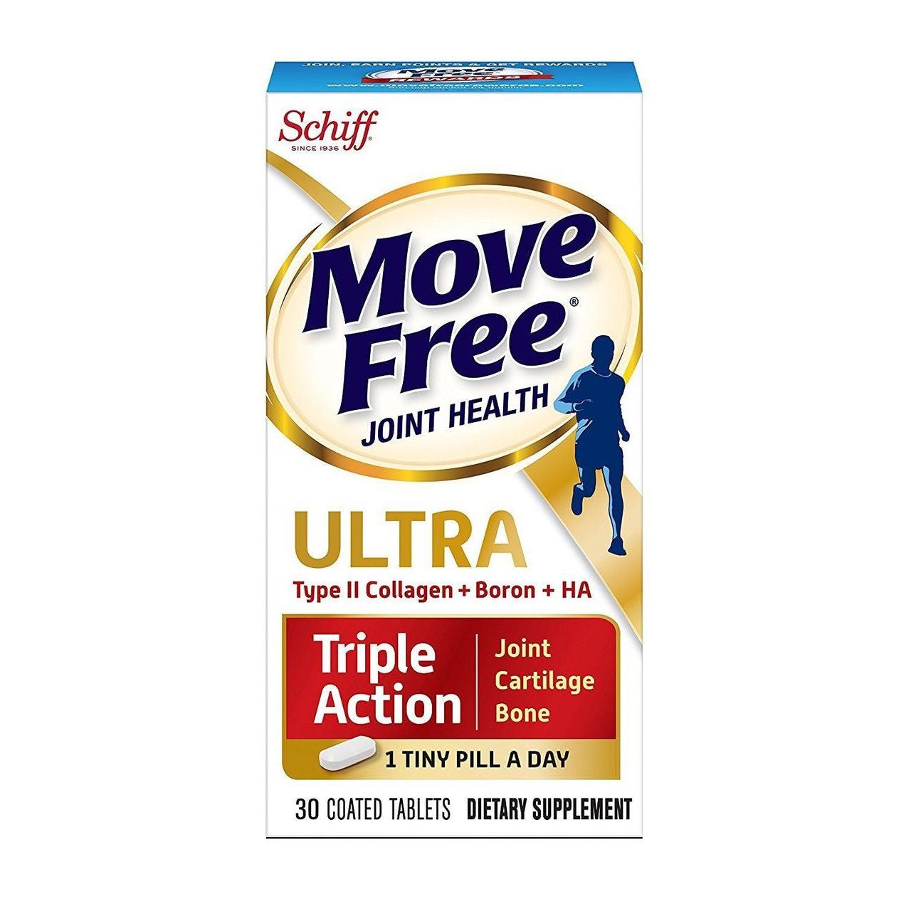 Move Free Schiff, Joint Health, Ultra, Triple Action, 30 Coated Tablets