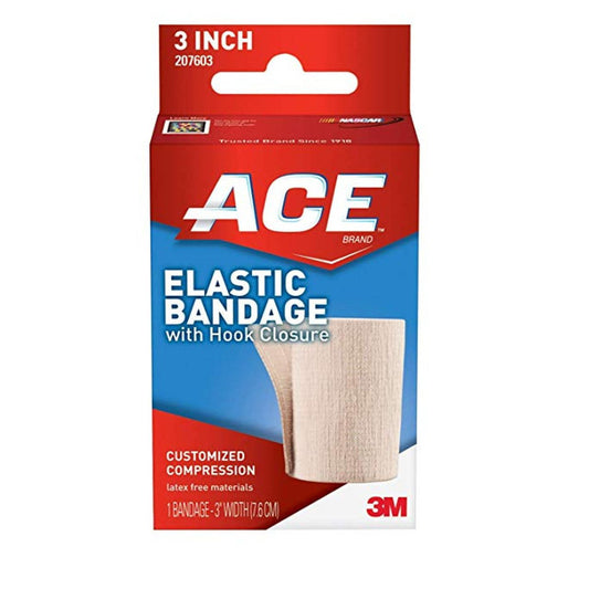 ACE Elastic Bandage, With Hook Closure, 3 Inch Width