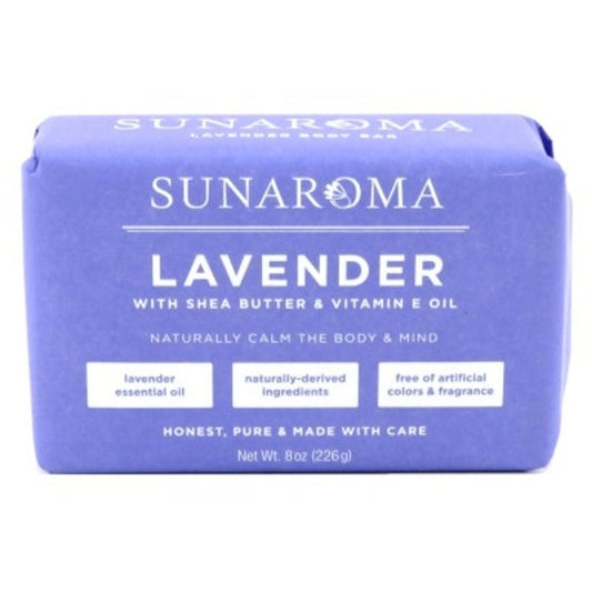 Sunaroma Lavender With Shea Butter & Vitamin E Oil Soap Bar 8 Oz