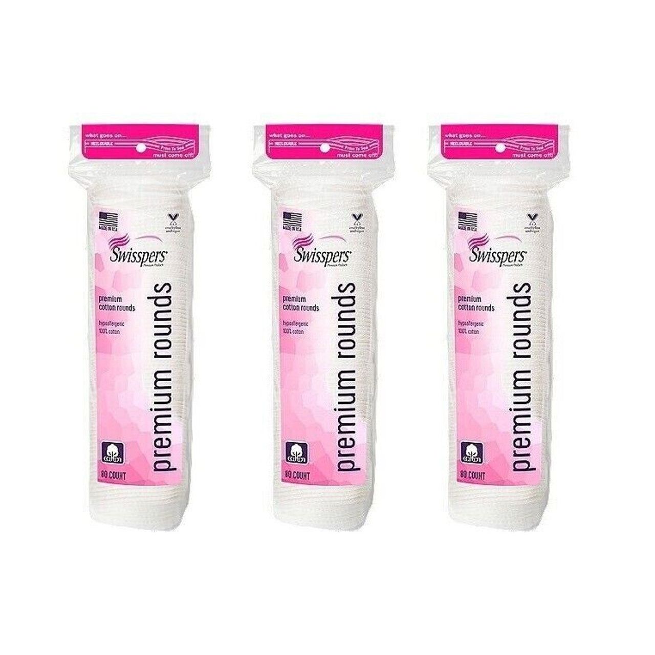 Swisspers Hypoallergenic Premium Cotton Rounds