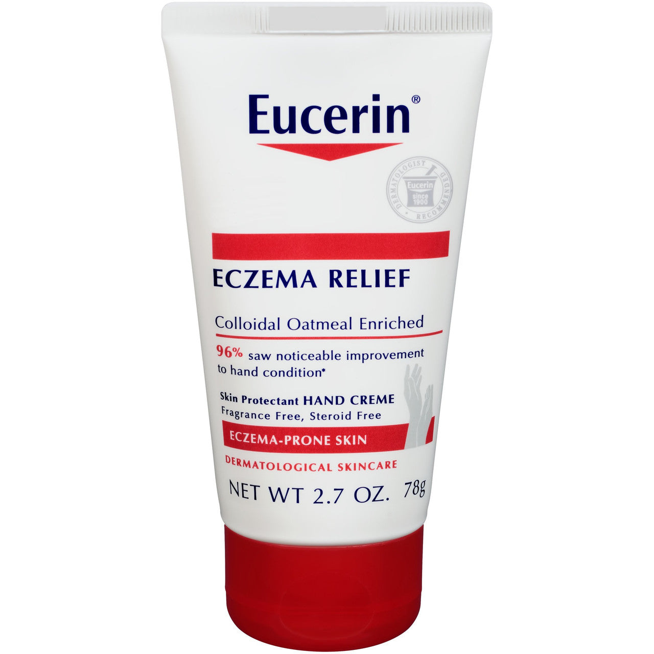 Eucerin Eczema Relief Hand Cream Tube, 2.7 Oz