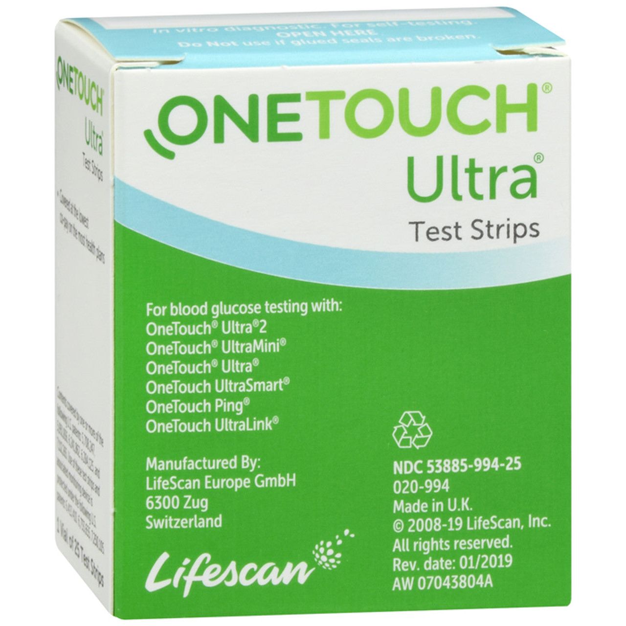 OneTouch Ultra Blue Blood Glucose Test Strips