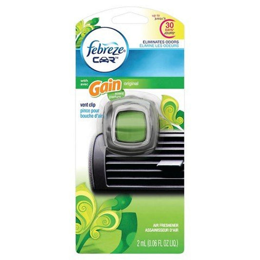 Febreze Car Air Freshener, With Gain Scent, Original, Vent Clip