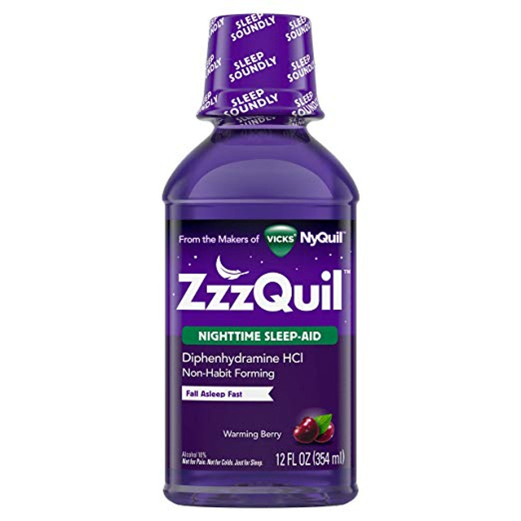 Vicks ZzzQuil Warming Berry Nighttime Sleep Aid Liquid 12 Oz
