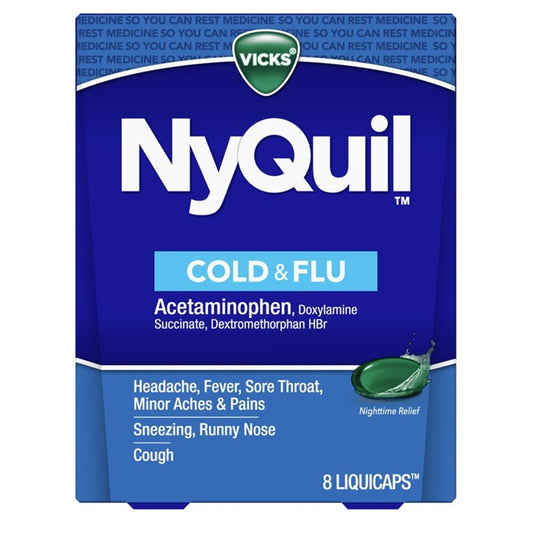Vicks Nyquil Cold And Flu Nighttime Relief Liquicaps