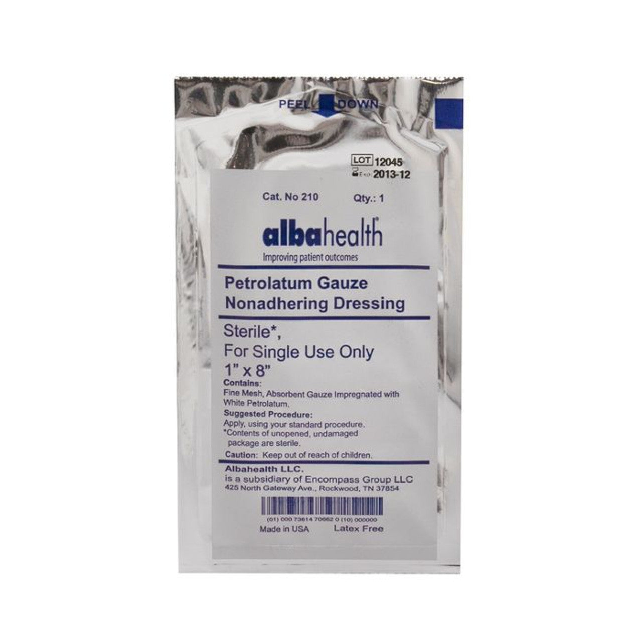 Alba health Petroleum Gauze Nonadhering Wound Dressing 1"x18"