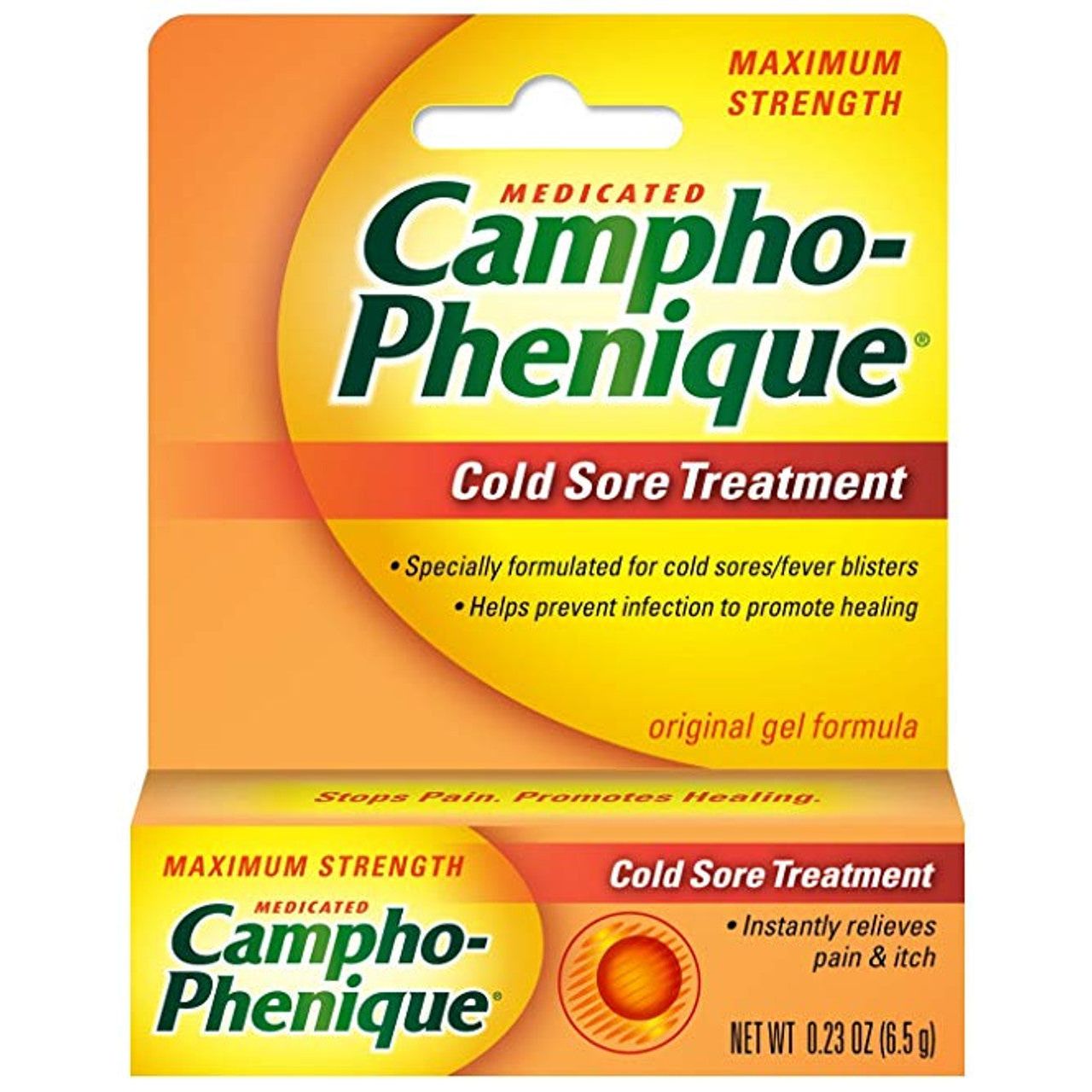 Campho Phenique Cold Sore Treatment, Maximum Strength, Medicated, Original Gel Formula