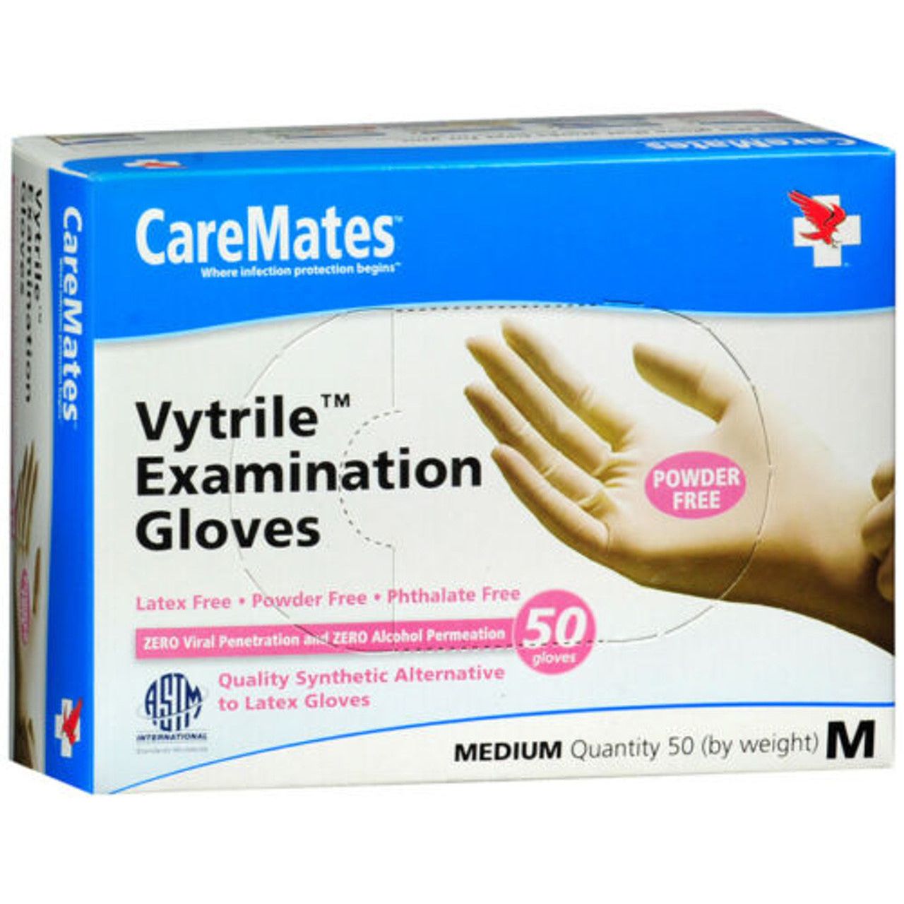 CareMates Vytrile Gloves Powder Free Medium 50ct
