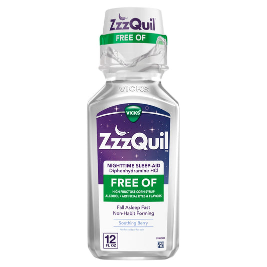 Vicks Zzzquil Sleep Aid Liquid, Alcohol Free, Berry, 12 Fl Oz