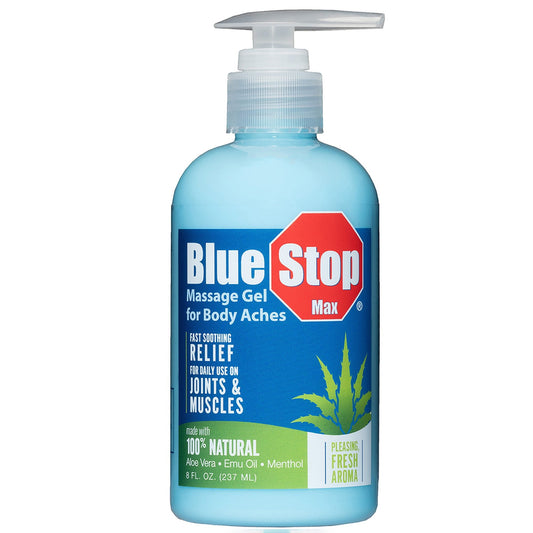 Blue Stop Max Massage Gel - For Body Aches 8.00 Fl Oz