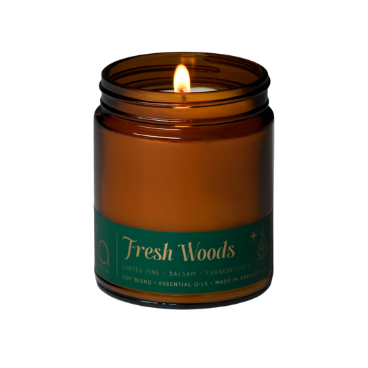 Fresh Woods Holiday Soy Blend Candle — Christmas Tree, Pine & Balsam