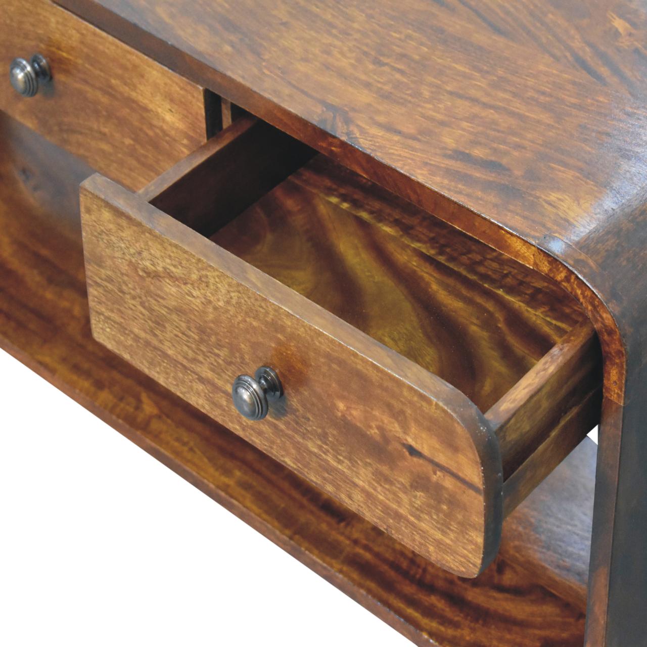 Solid Wood Aspen Slim Media Unit