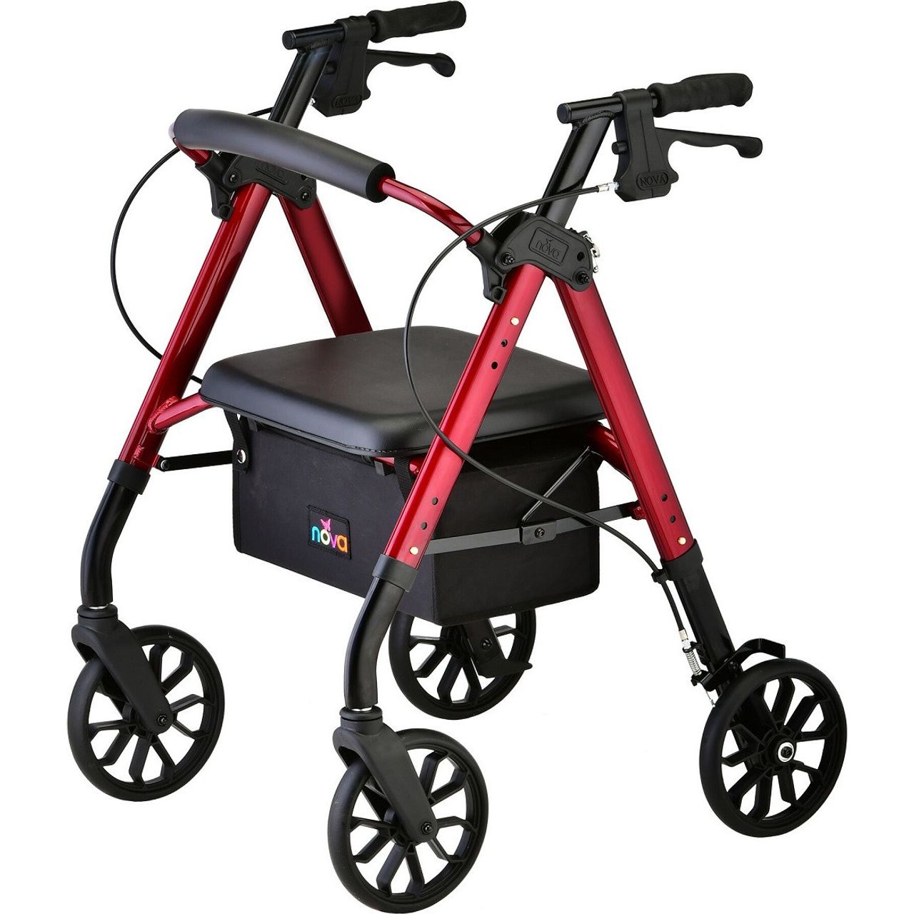 NOVA STAR 8 PETITE ROLLATOR WALKER, 8" WHEELS, RED, 1CT