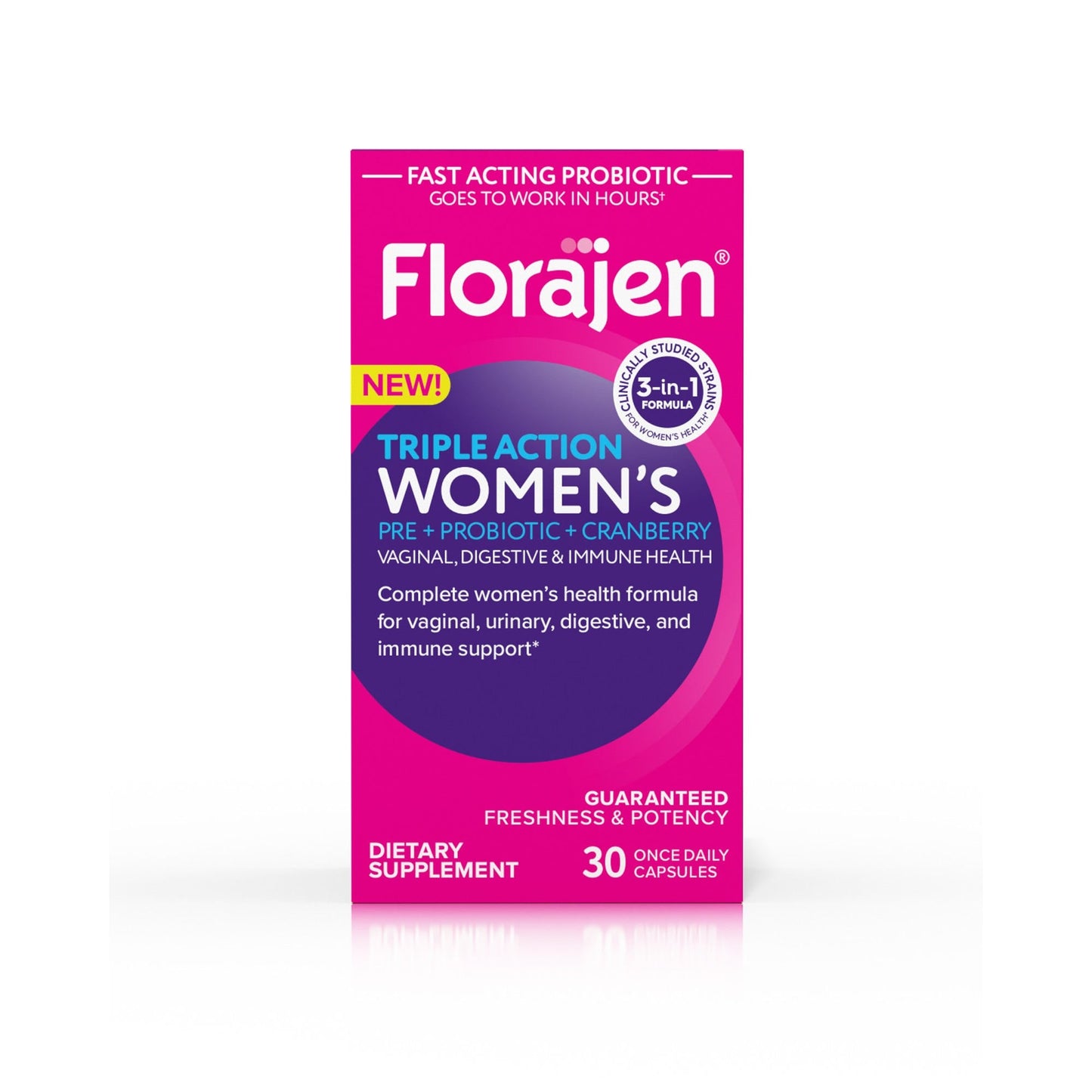 Florajen Triple Action Womens Probiotic 30 Capsules