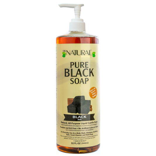 Dr. Natural Pure Castile Liquid Black Soap -- 32 Fl Oz