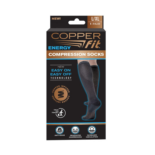 Copper Fit Energy Compression Socks L/XL Black