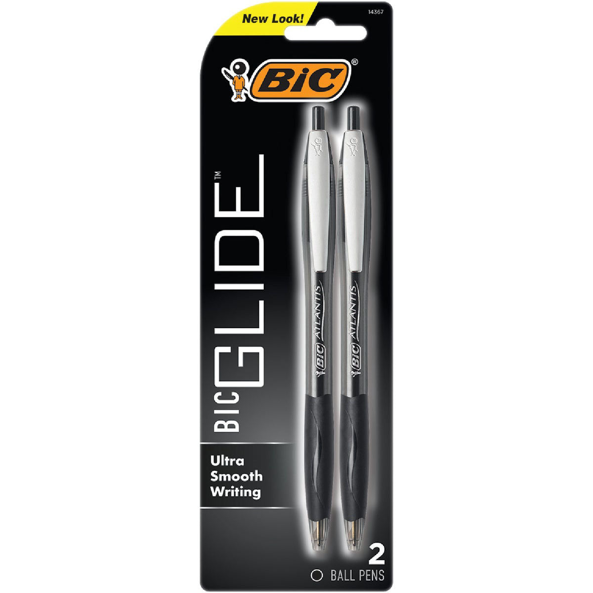 BiC Atlantis Ball Pens, Trusted Classic, Black, Medium