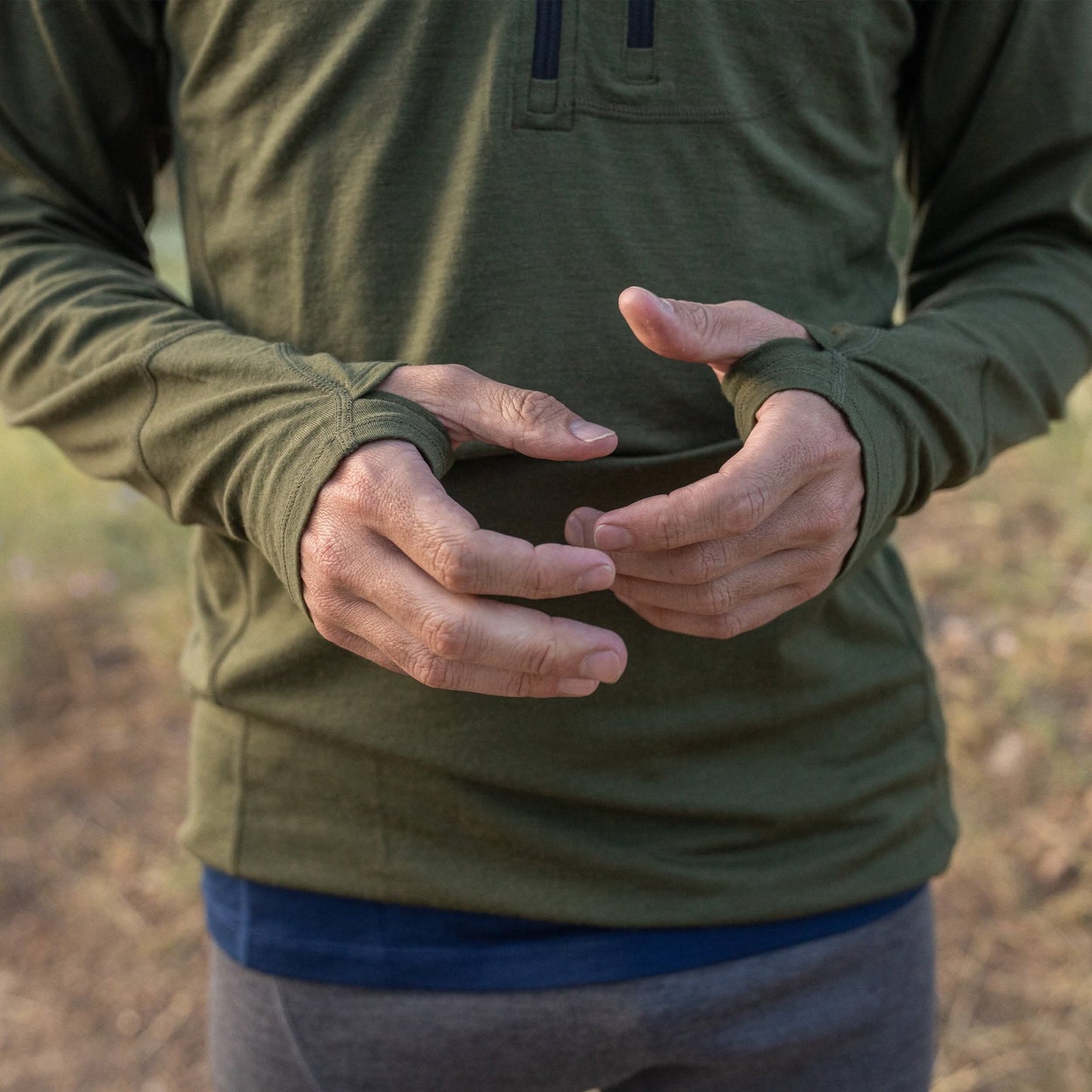 Men's Wool 1/4 Zip Merino Sun Hoodie - Microweight - Osadia Concept Store