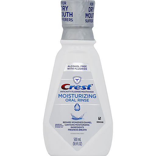 Crest Moisturizing Alcohol Free Oral Rinse, Hydrating Mint, 500 mL