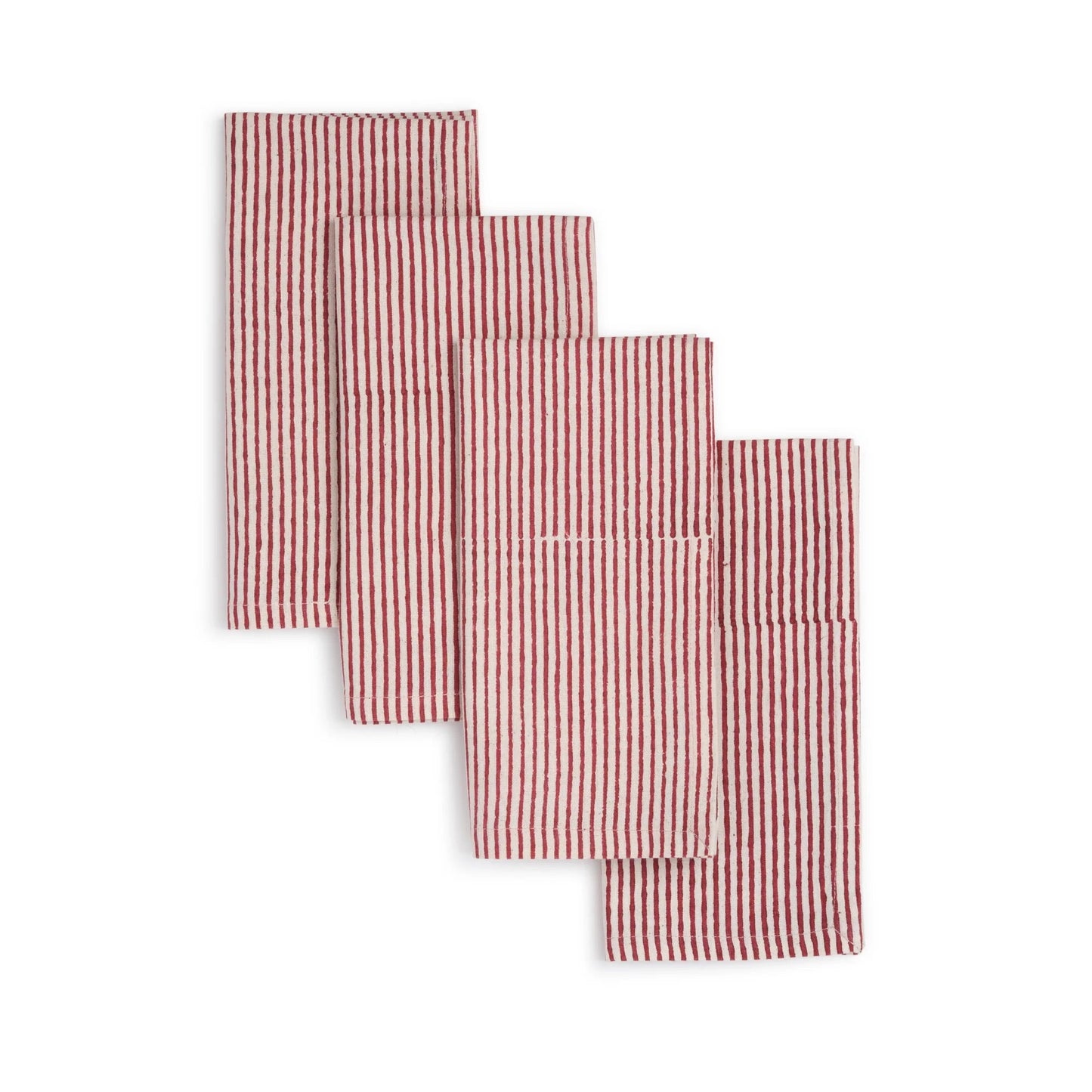 VERTEX Hand Block Printed Napkins - Set of 4. Cotton - Fair Trade - Artisan Made